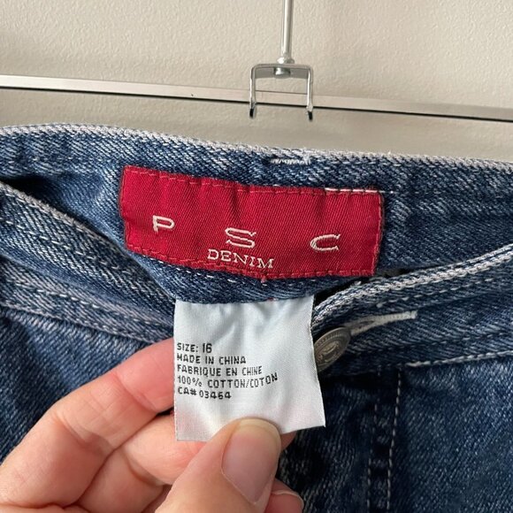 Vintage PSC Denim High Rise Shorts Medium Wash Blue 31 - Picture 5 of 6